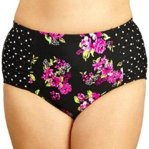 Swimsuit Bottom High Waist Full Coverage Side Shirring PinUp 40s 50s 60s 3X plus